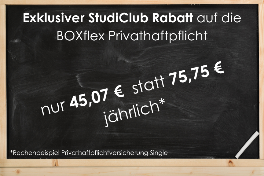 Tafel mit Angebot des Studiclubs